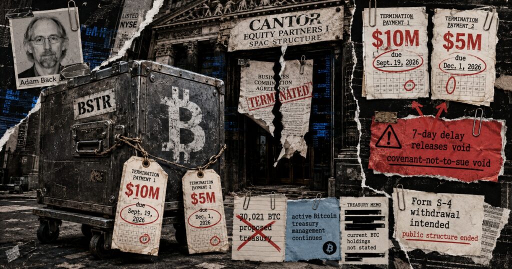 Adam Back’s Bitcoin treasury deal died, but its $15M obligation did not