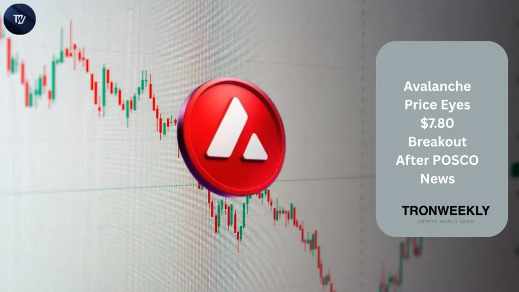 Avalanche Price Faces $7.80 Resistance After POSCO Blockchain Update Avalanche Price Faces $7.80 Resistance After POSCO Blockchain Update