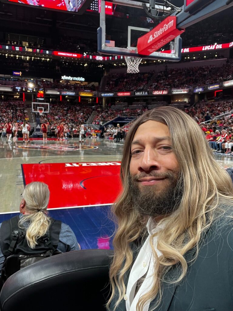 Royce White wears blonde wig while sitting courtside at Fever game — days after WNBA bans him from draft Royce White wears blonde wig while sitting courtside at Fever game — days after WNBA bans him from draft