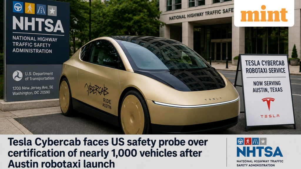 Tesla Cybercab under federal scrutiny as NHTSA questions certification of 1,000 driverless vehicles