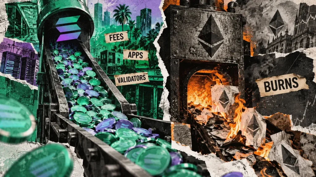 Solana flips Ethereum in fees, while ETH holds the burn lead Solana flips Ethereum in fees, while ETH holds the burn lead