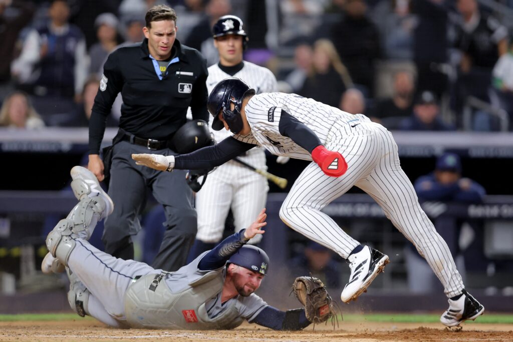 George Lombard Jr.’s highlight-making slide sparks a Yankees rally George Lombard Jr.’s highlight-making slide sparks a Yankees rally