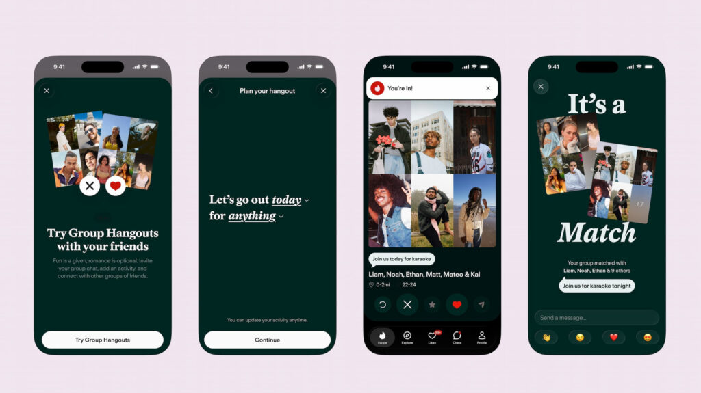 Tinder now offers group hangouts as an alternative to one-on-one dates