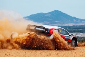 Elfyn Evans suffers puncture ahead of Power Stage WRC title decider Elfyn Evans suffers puncture ahead of Power Stage WRC title decider