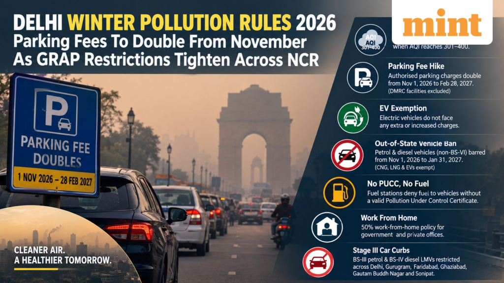 New GRAP Rules in Delhi; Restrictions in NCR October 2026: Are you aware of this parking fees update? New GRAP Rules in Delhi; Restrictions in NCR October 2026: Are you aware of this parking fees update?