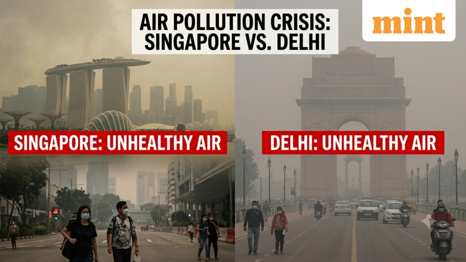 Delhi braces for GRAP curbs as AQI soars; Singapore battles wildfire haze. How do the two compare?
