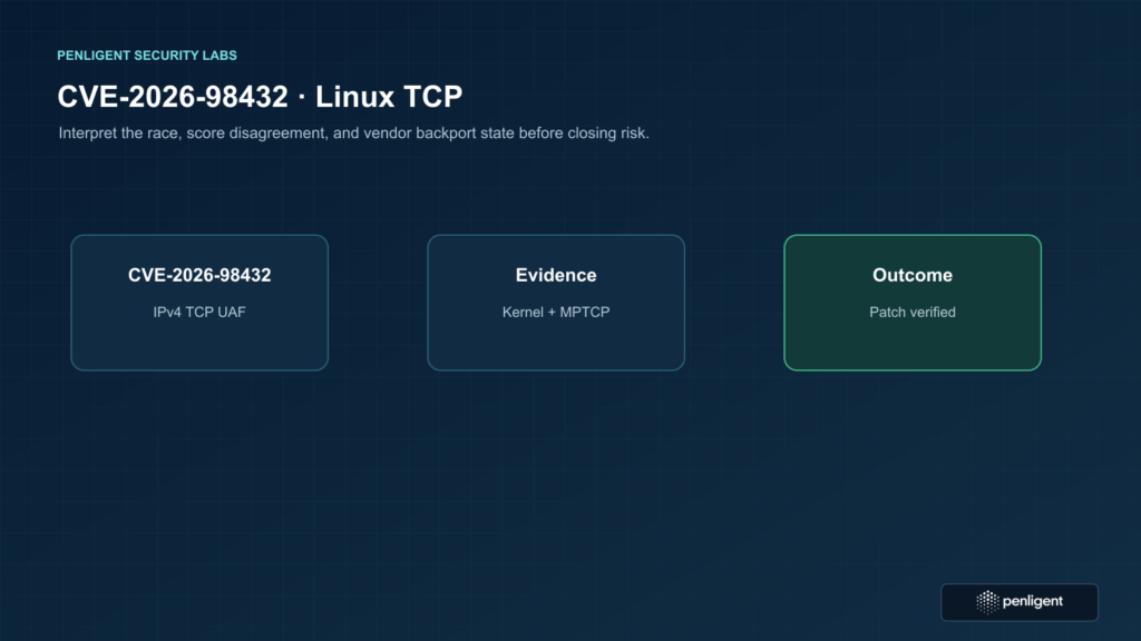 CVE-2026-98432: Linux TCP Use-After-Free Risk and Patch Validation CVE-2026-98432: Linux TCP Use-After-Free Risk and Patch Validation